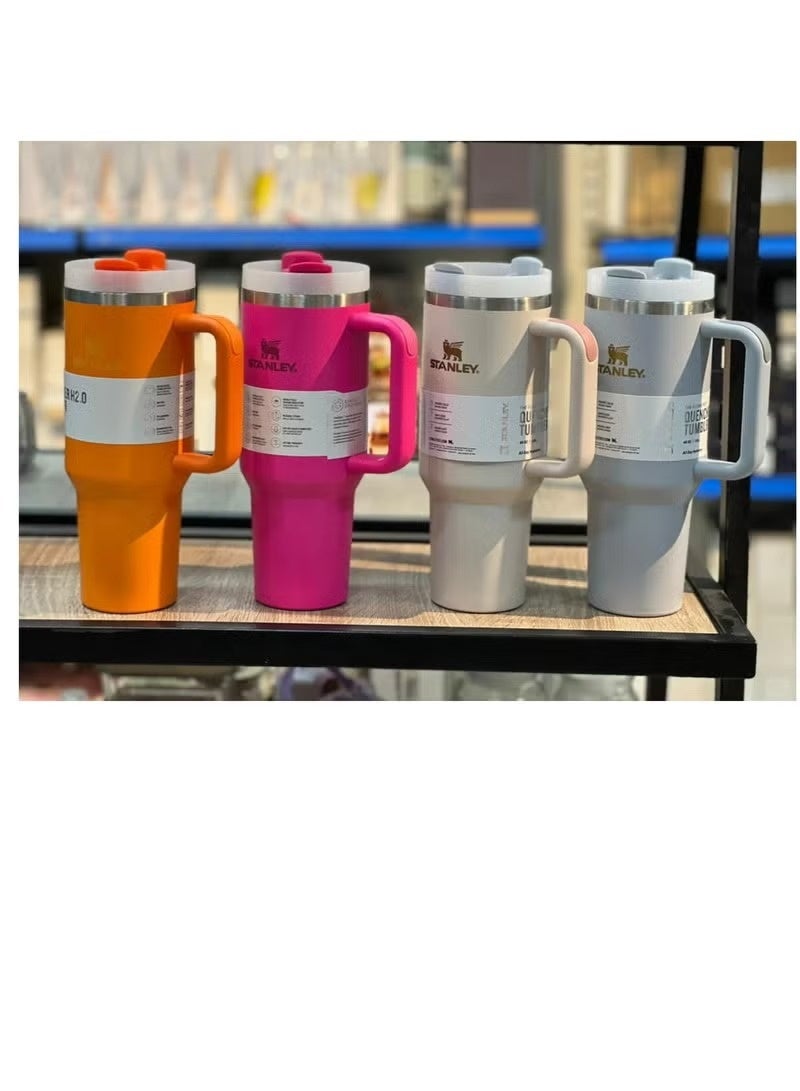 Stanley Mug, 40 Ounce Stanley Mug with Straw and Handle, Insulated Mug with Lid Travel Mug, H2.0 FlowState Stainless Steel Coffee Mug for Hot Iced Drinks, Travel Mug with Handle(Color May Vary) - Image 2